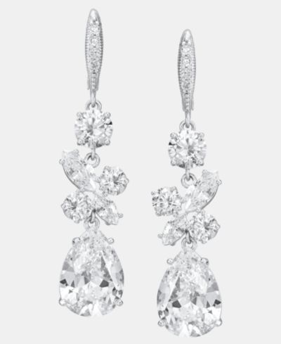 Givenchy серьги-подвески с кристаллами Cubic Zirconia Cluster Triple Drop