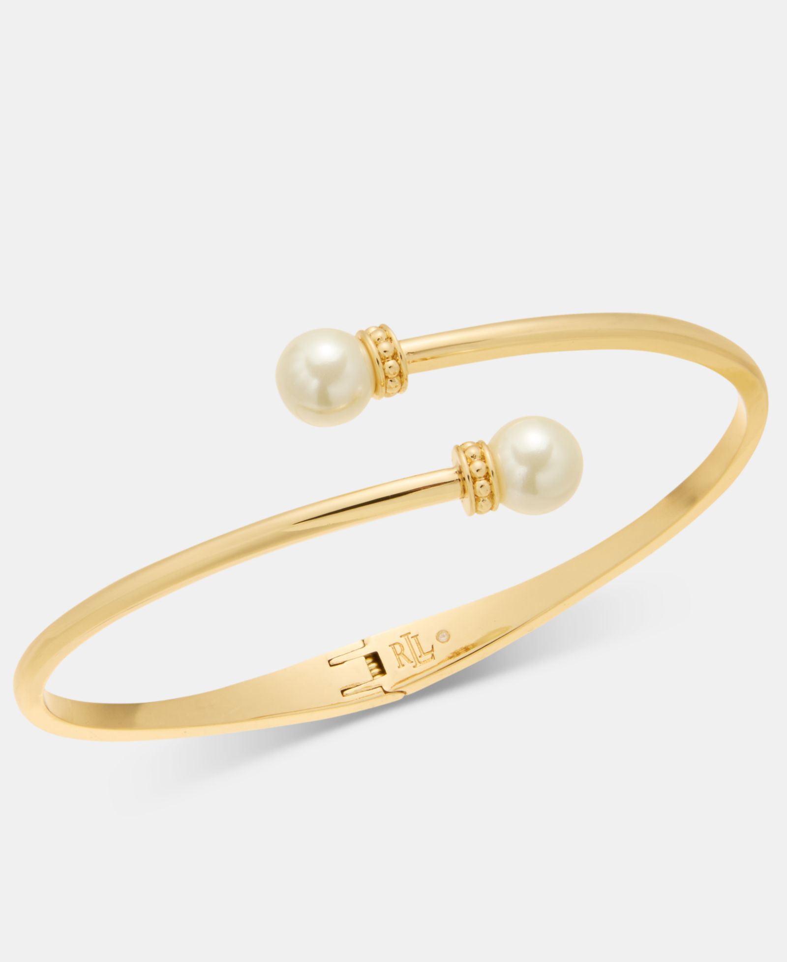 Lauren Ralph Lauren Imitation Pearl Bypass Bangle Bracelet