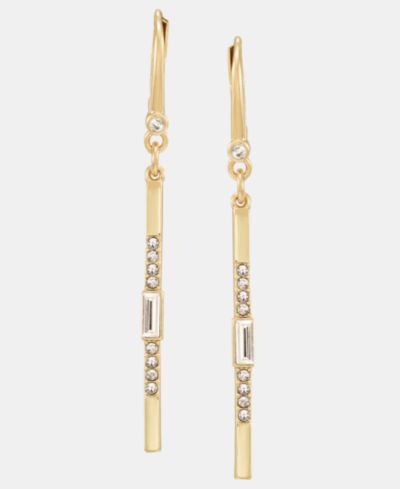 DKNY Серьги линейные с кристаллами Drama Gold-Tone