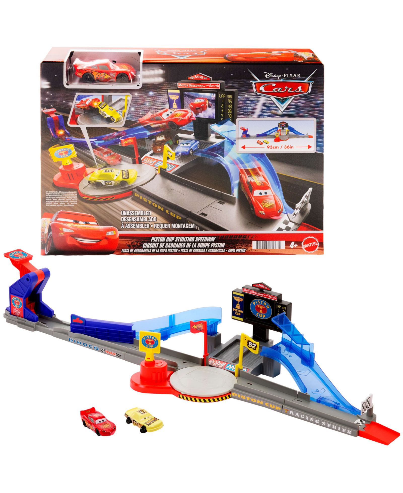 Cars Disney and Pixar Piston Cup Lightning McQueen Two Ways to Play Playset