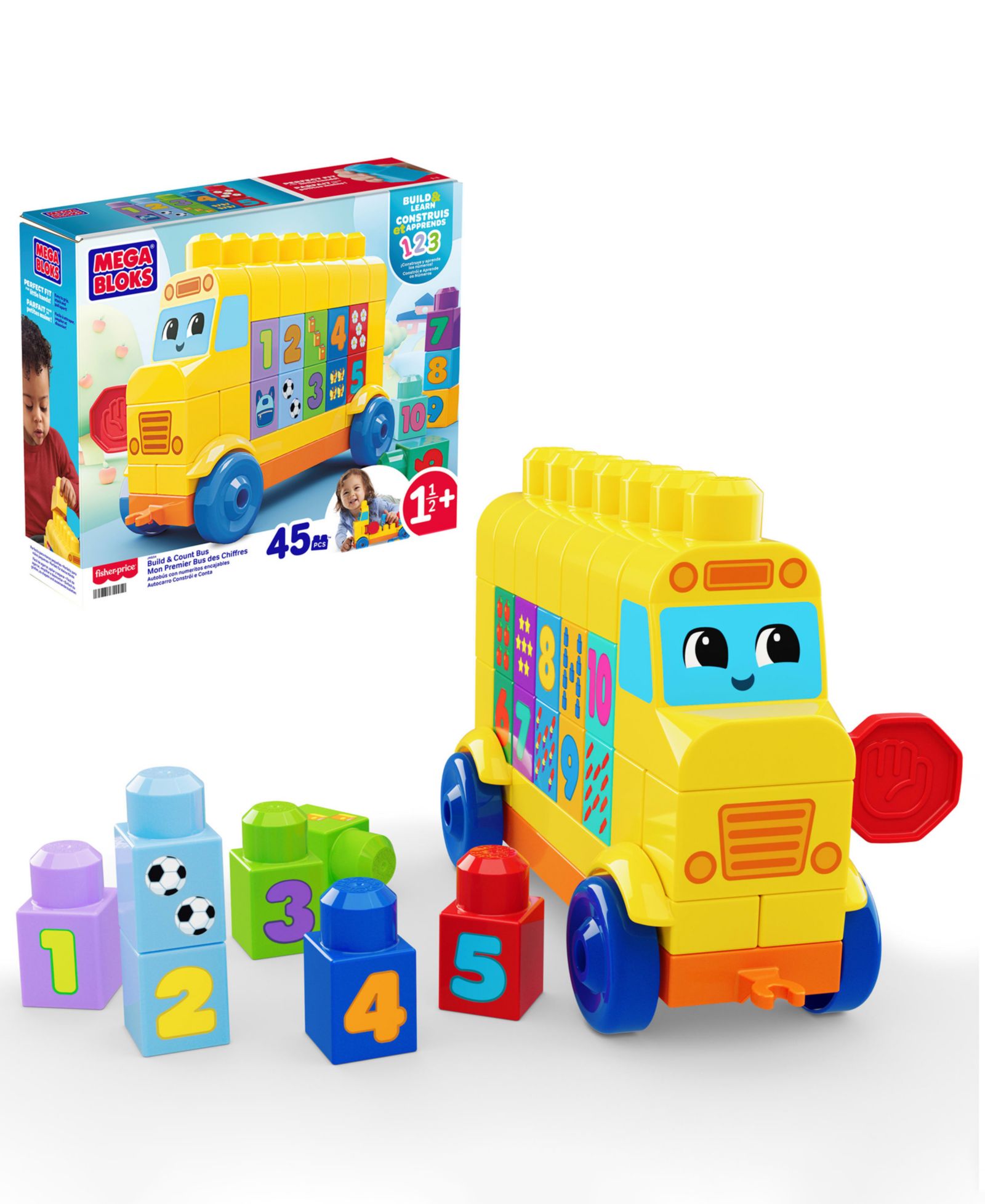 Игрушка Mega Bloks First Builders Build and Count Bus Block 45 Pieces