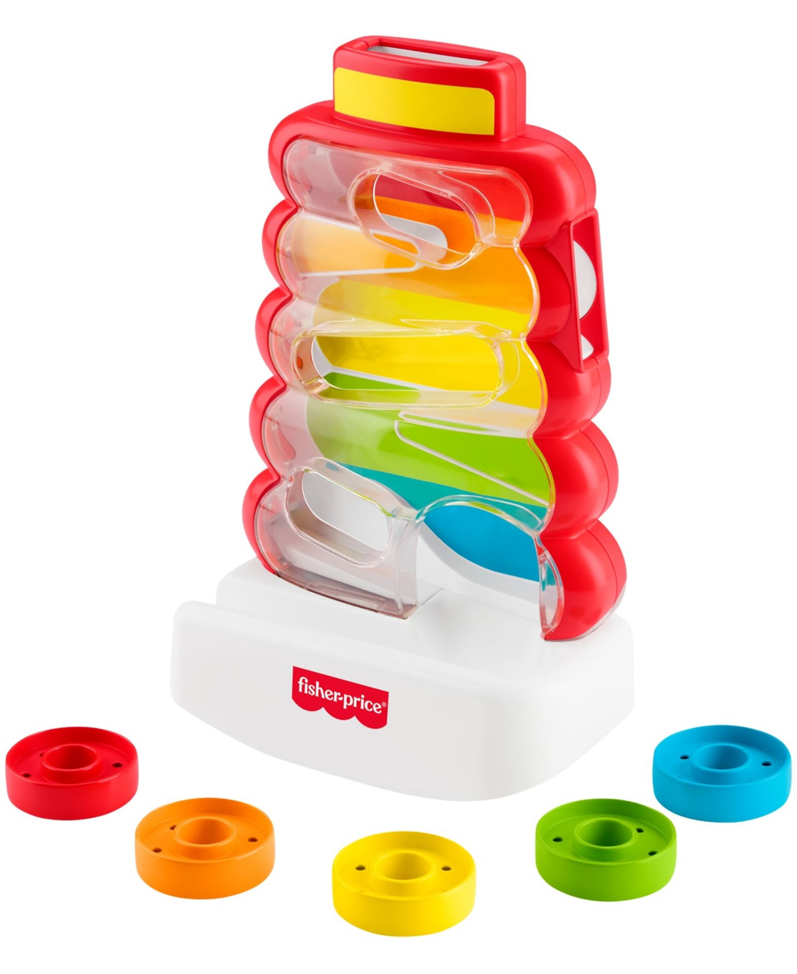 Fisher Price Baby & Toddler Rock-A-Stack Drop-Through Cause and Effect Activity Toy, 6-Piece Set