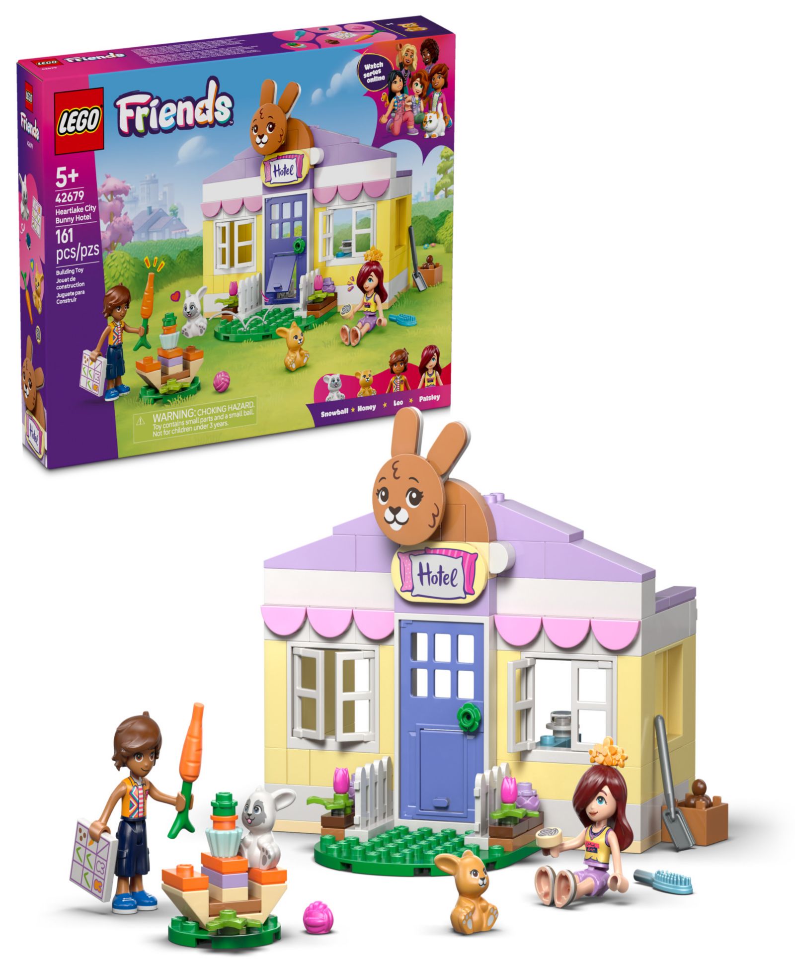 LEGO® Friends Heartlake City Bunny Hotel Building Toy 42679, 161 Pieces