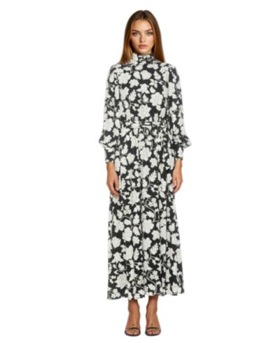 Black white floral