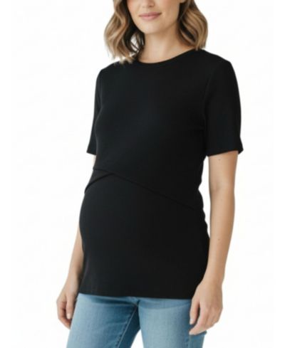 Женский топ Motherhood Maternity Crew Neck Cross Over Nursing Short Sleeve