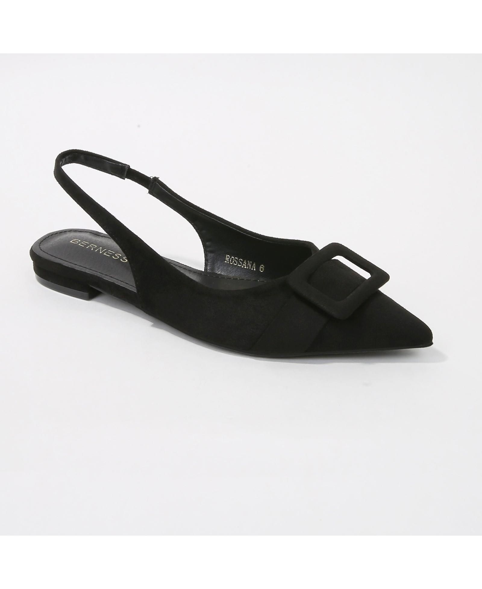BERNESS Women's Rossana Slingback Flats with Ornamental Buckle
