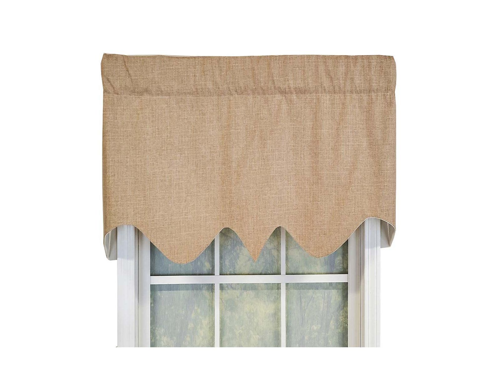 RLF Home Essential Solid Color Fabric Printed R-Crosby Regal Window Treatment Valance 3" Rod Pocket 50" x 17"