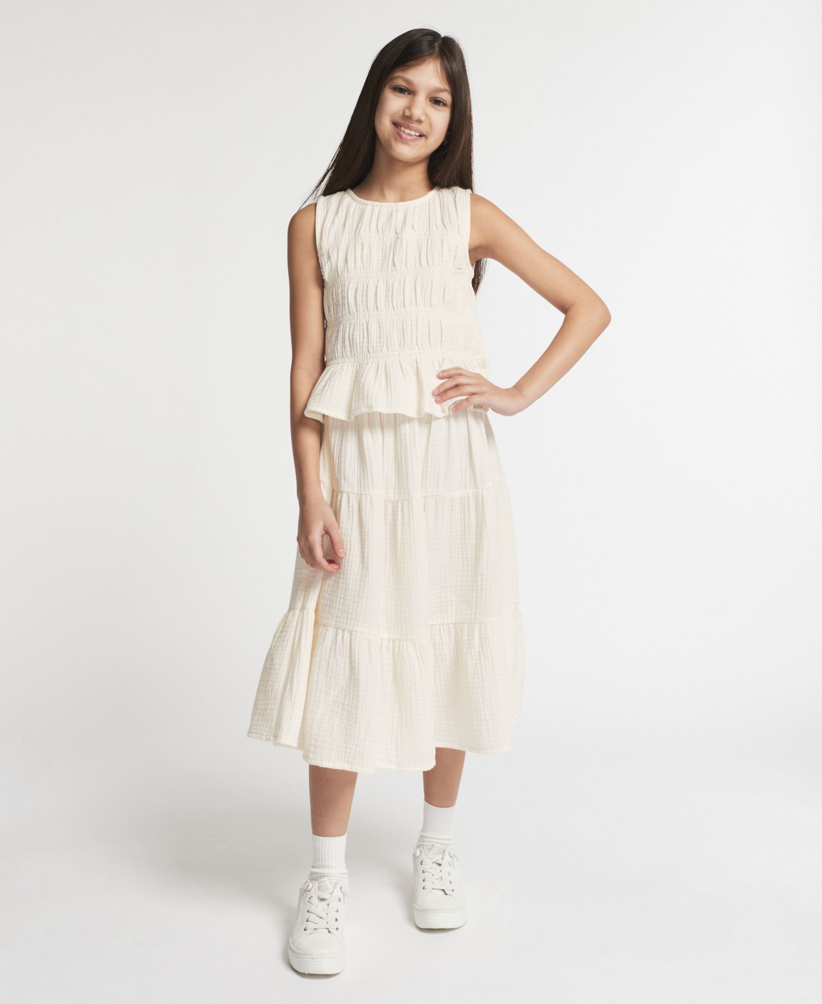 Calvin Klein Детский топ без рукавов с текстурой Crinkle Knit