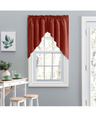 Ellis Curtain Ellis Window Treatment Solid Color Poly Cotton Duck Fabric Tailored Swag 56"x36"