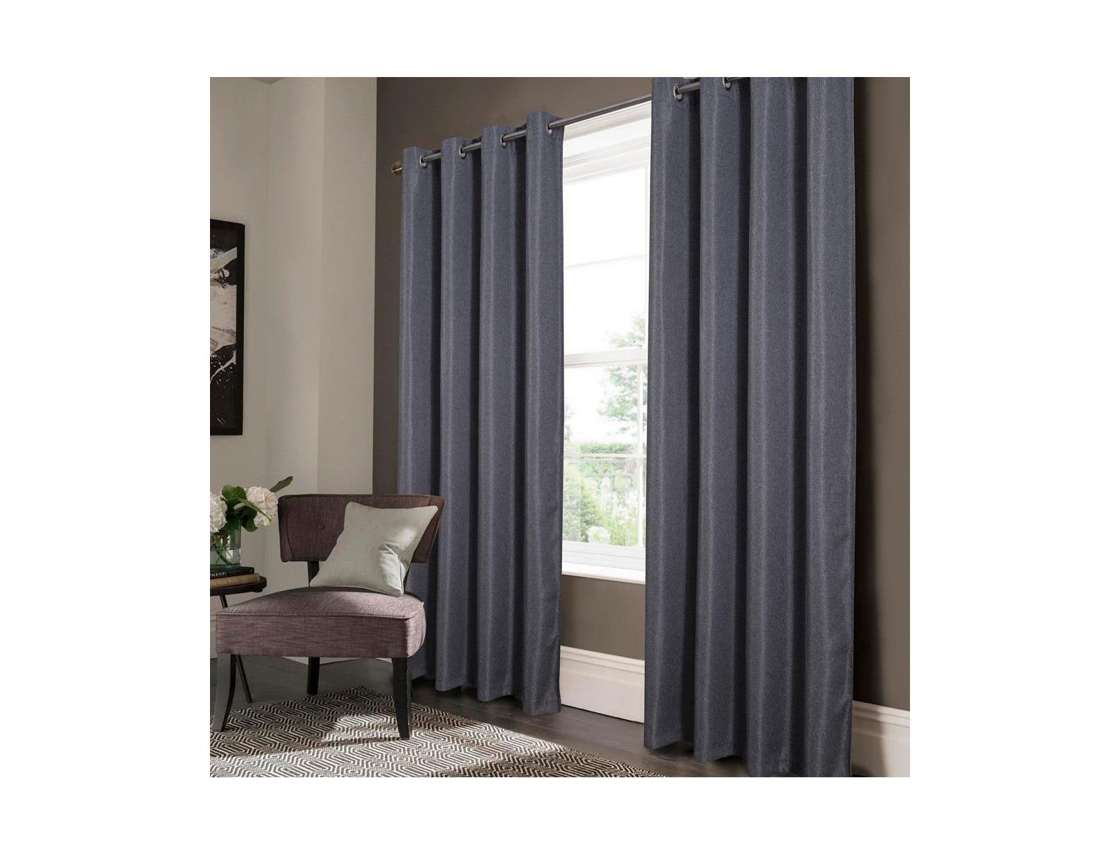 Штора Oliva Gray Lucas Jacquard Blackout Grommet Panel - 52x84"