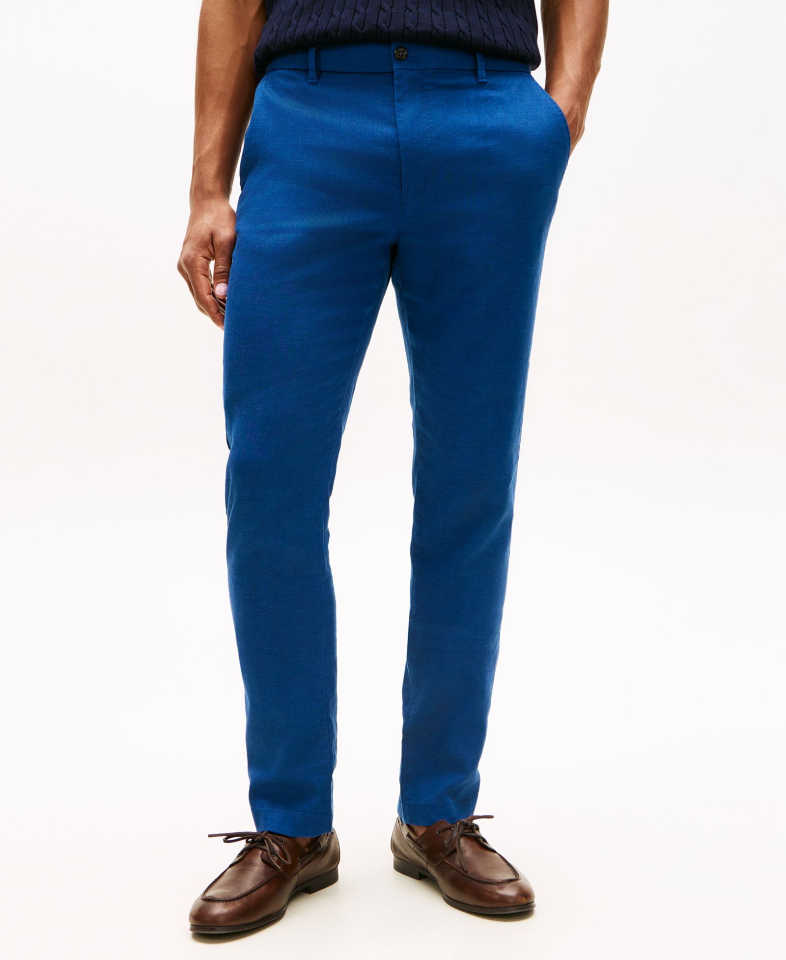 Tommy Hilfiger Men's Denton Straight-Fit Flat Front Sorona Linen Pants