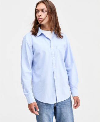Sun + Stone Мужская рубашка Oxford с длинным рукавом