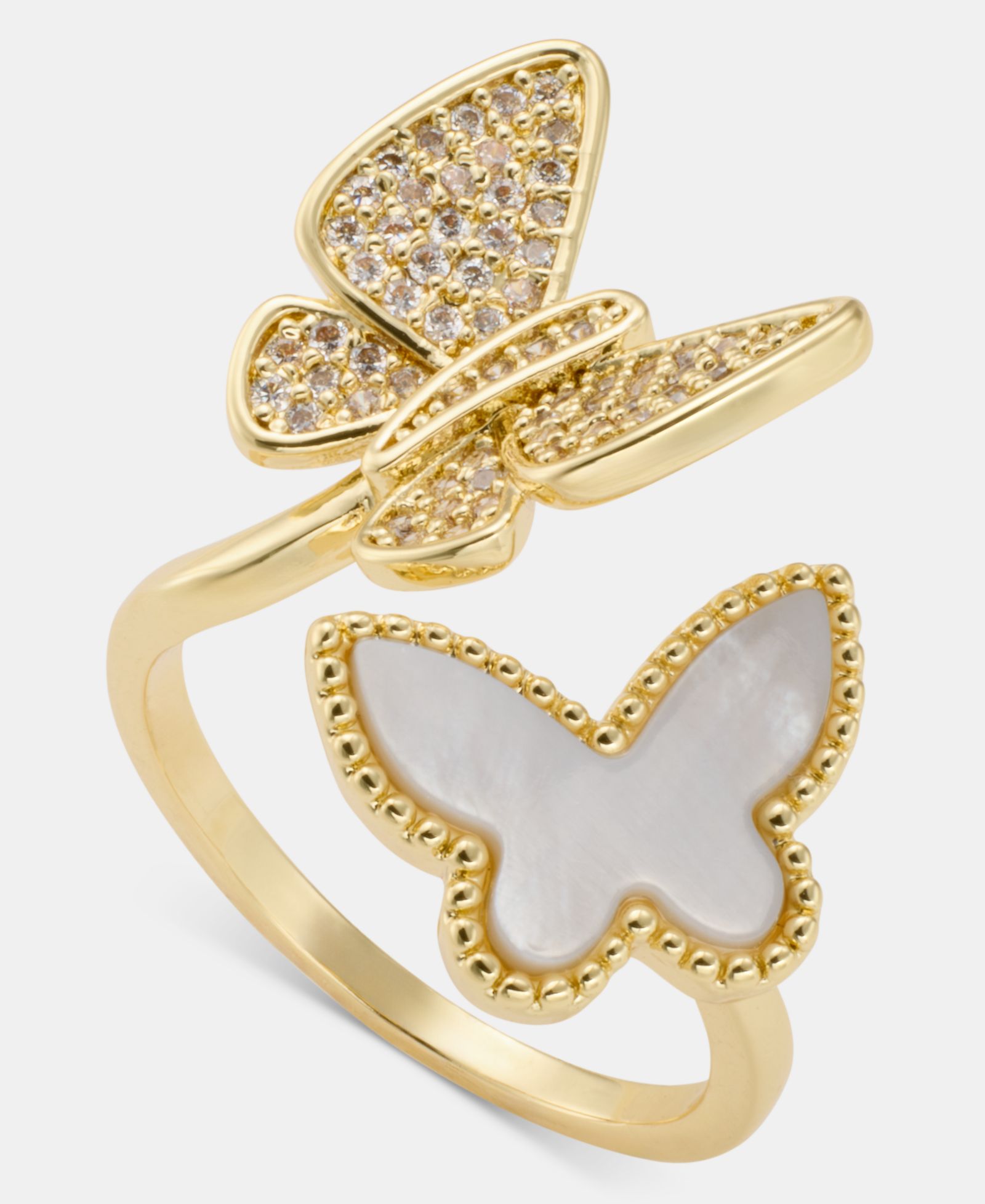 Кольцо Charter Club Mother-of-Pearl & Cubic Zirconia Butterfly Bypass