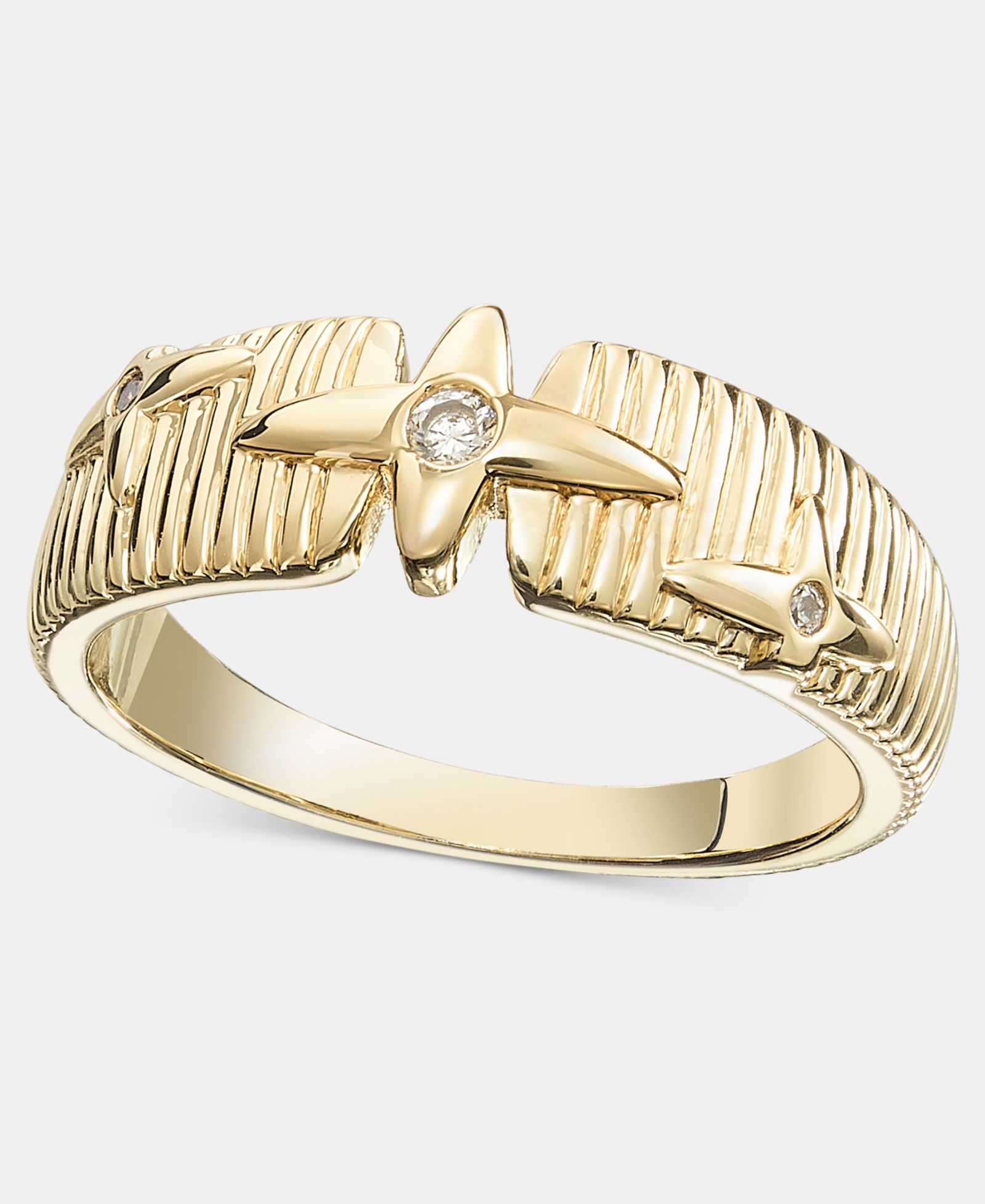 On 34th Кольцо On 34th Pavé Star Textured Band
