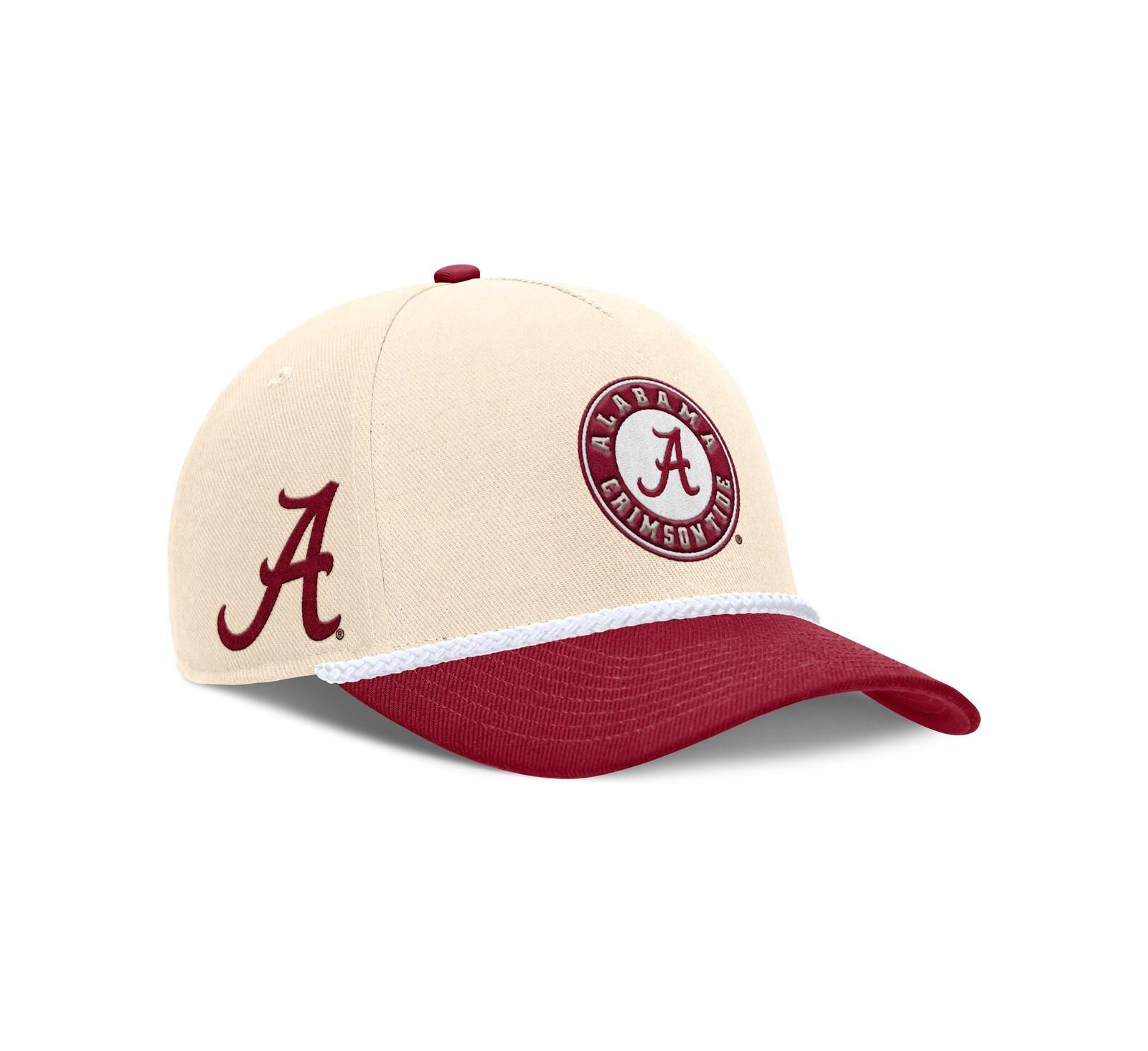 Nike Men's and Women's Natural Alabama Crimson Tide 2026 Primetime Natural 5-Panel Rope 2-Tone Rise Hat