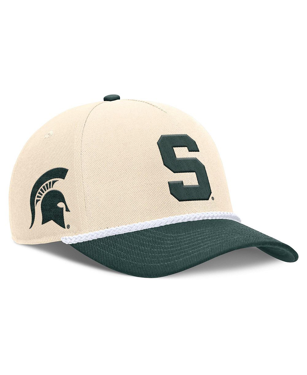 Nike Мужская и женская кепка 5-Panel Rope 2-Tone Rise, Michigan State Spartans 2026 Primetime Natural
