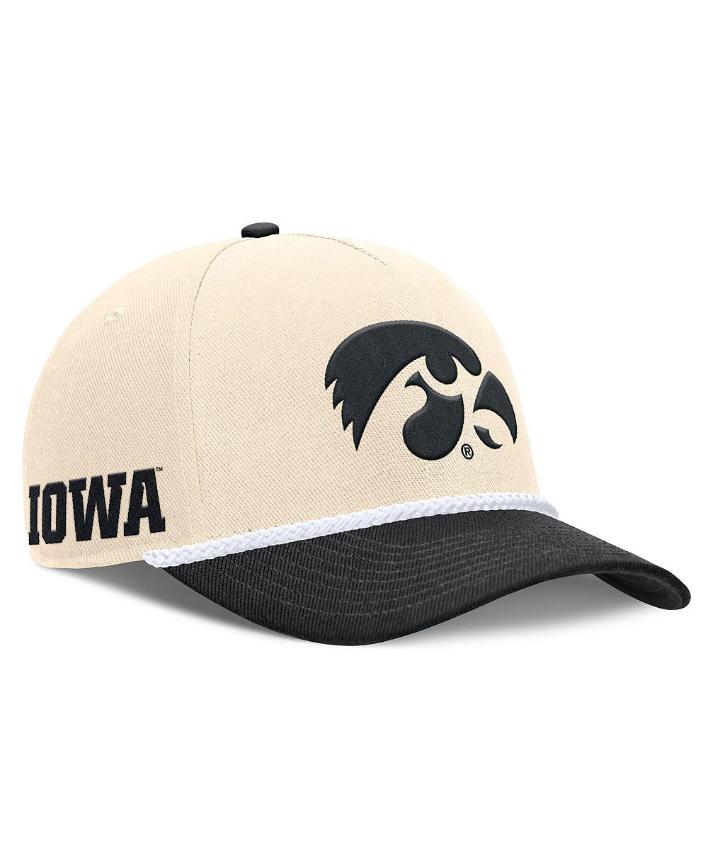 Мужская и женская кепка Nike Natural Iowa Hawkeyes 2026 Primetime Natural 5-Panel Rope 2-Tone Rise