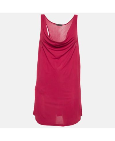 Pre-Owned Alexander Mcqueen Women's Pink Crepe Cowl Neck Sheer Top