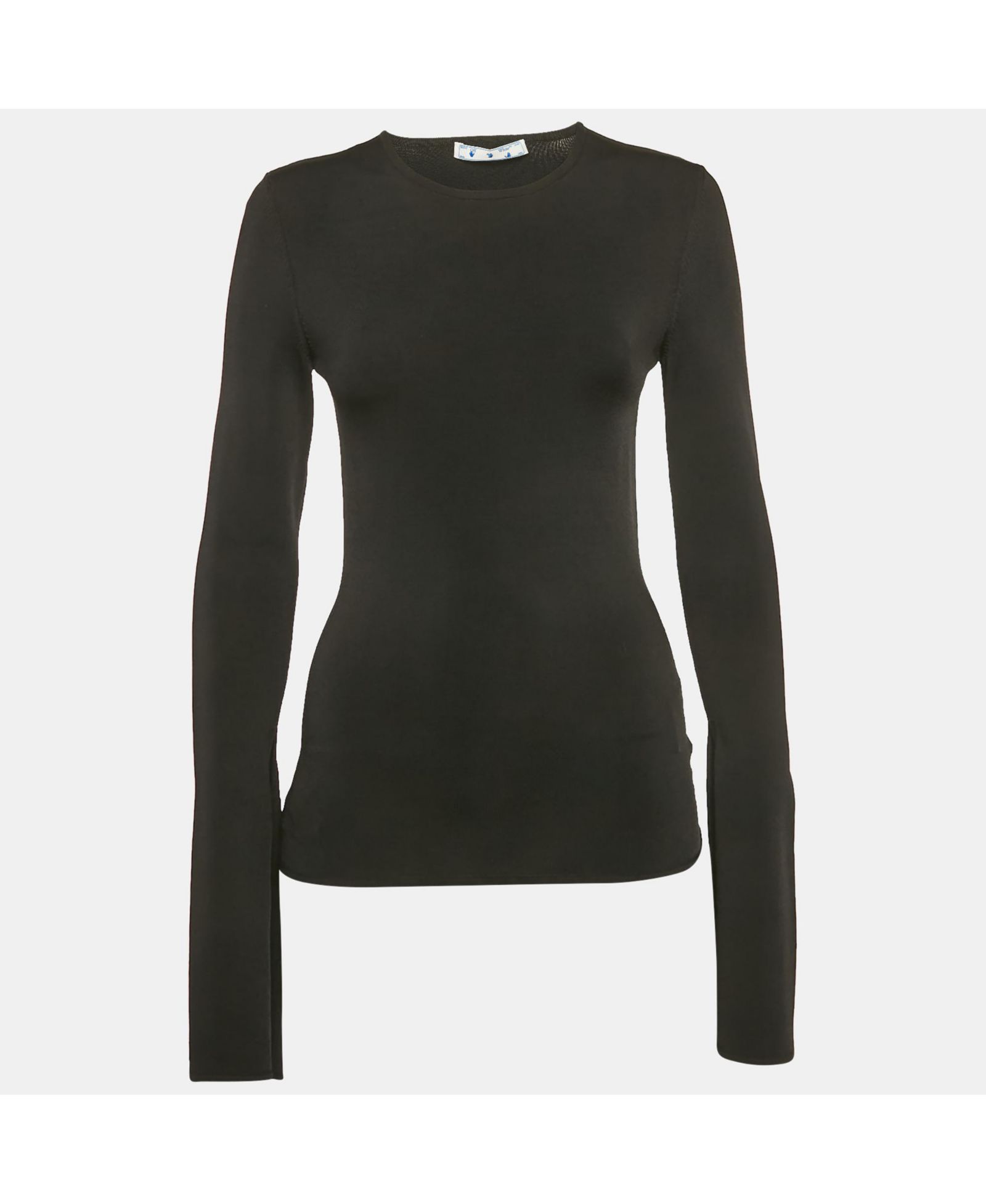 Pre-Owned Off-White Женский топ Black Rib Knit Back Open Fitted