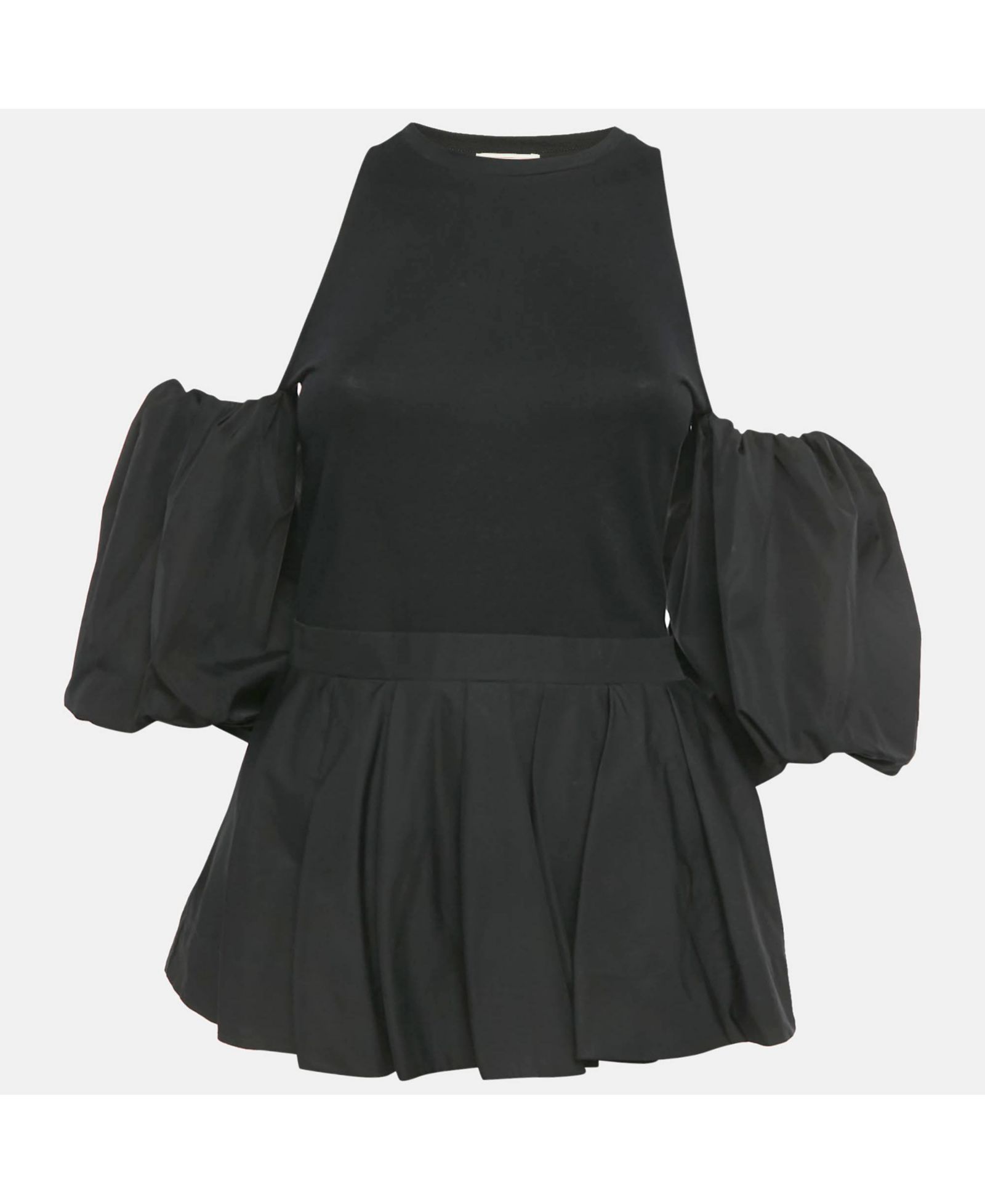 Женский топ Alexander Mcqueen с рукавами-баллонами, черный хлопок
