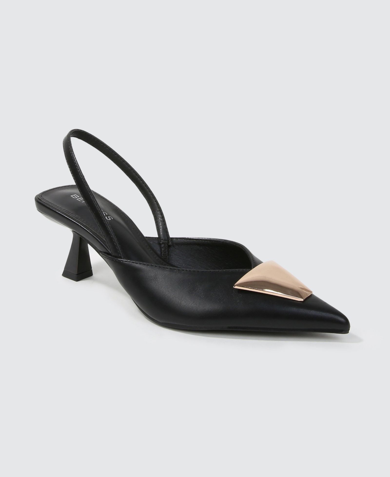 BERNESS Women's Cielo Slingback Pumps with Gold-ToneTrapezoid Accent