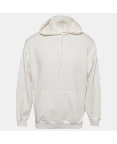 Pre-Owned Balenciaga Мужская белая худи с капюшоном с логотипом из хлопка, оверсайз
