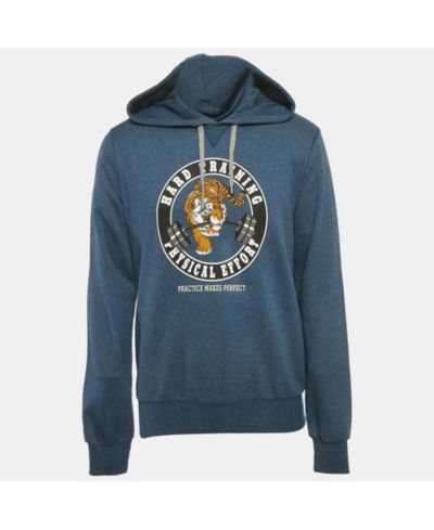 Pre-Owned Dolce & Gabbana Мужская хлопковая толстовка с принтом Tiger Print