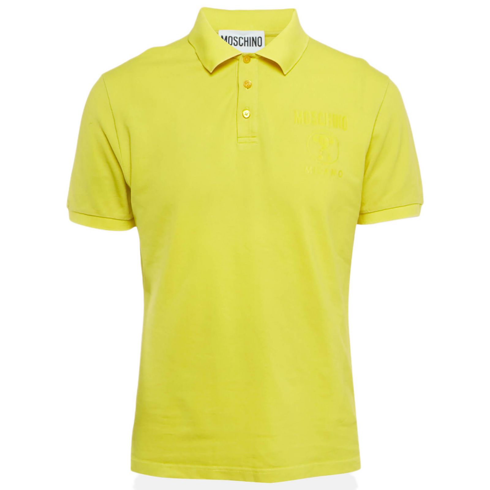 Pre-Owned Moschino Men's Couture Yellow Cotton Pique Polo T-Shirt