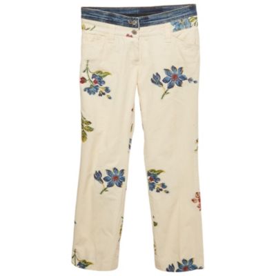 брюки Dolce & Gabbana Women's из хлопка с цветочным принтом в стиле cross stitch, б/у