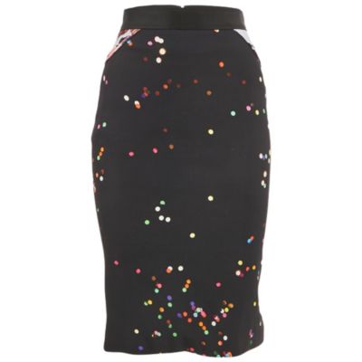 Б/у женская миди-юбка Givenchy Black Print Crepe