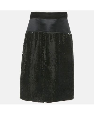 Женская юбка-карандаш Pre-Owned Dolce & Gabbana Black Sequin & Satin