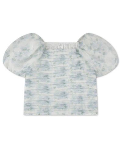 abercrombie kids Girls' 5-16 Emerson Organza Puff-Sleeve Square Neck Top