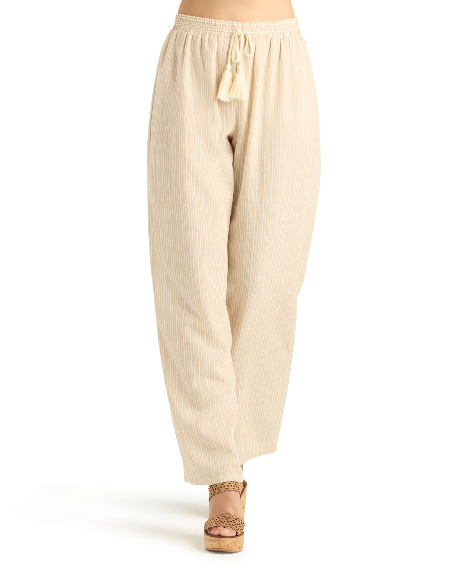 BCX Women's Wide-Leg Mid-Rise Pull-On Pants