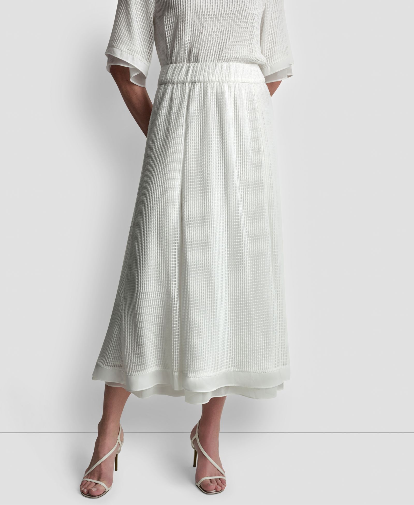 Женская юбка DKNY Layered Window Pane Ankle