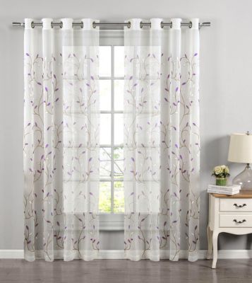 Creative Home Ideas Wavy Leaves Sheer Window Curtains
