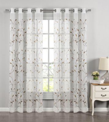 Creative Home Ideas Wavy Leaves Sheer Window Curtains