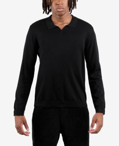 X RAY Men's XRAY Long Sleeve Sweater Johnny Collar Polo