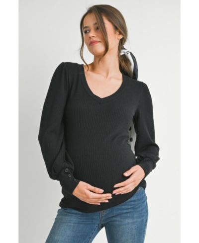 Женский топ Hello Miz Maternity Long Sleeve Ribbed V Neck