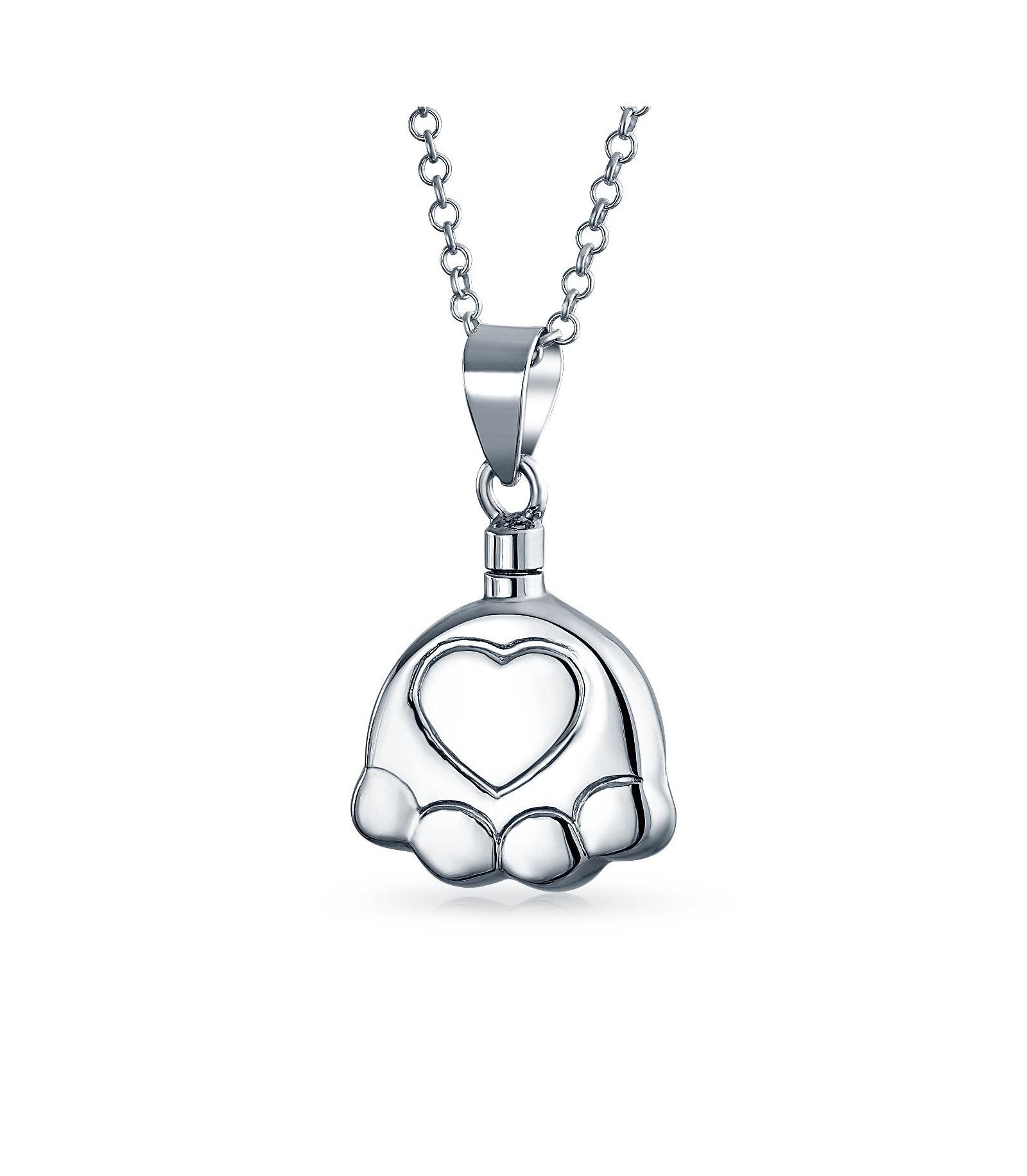 Кулон-подвеска Bling Jewelry с отпечатками лап собаки и кошки, серебро