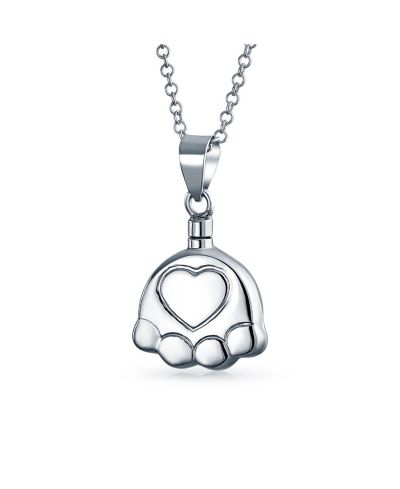 Кулон-подвеска Bling Jewelry с отпечатками лап собаки и кошки, серебро