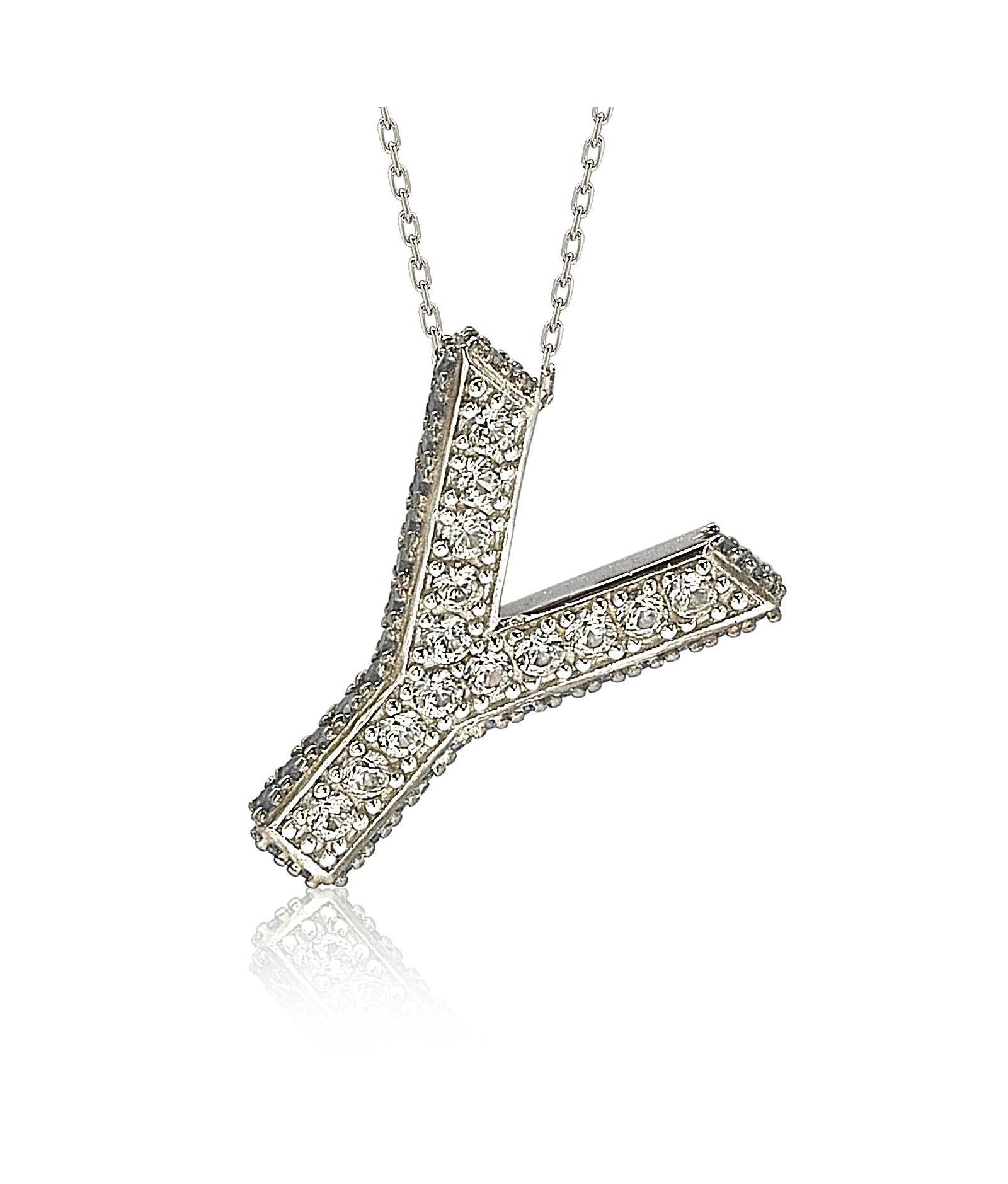 Подвеска Suzy Levian Sterling Silver Sapphire 3-D Letter "Y" Initial