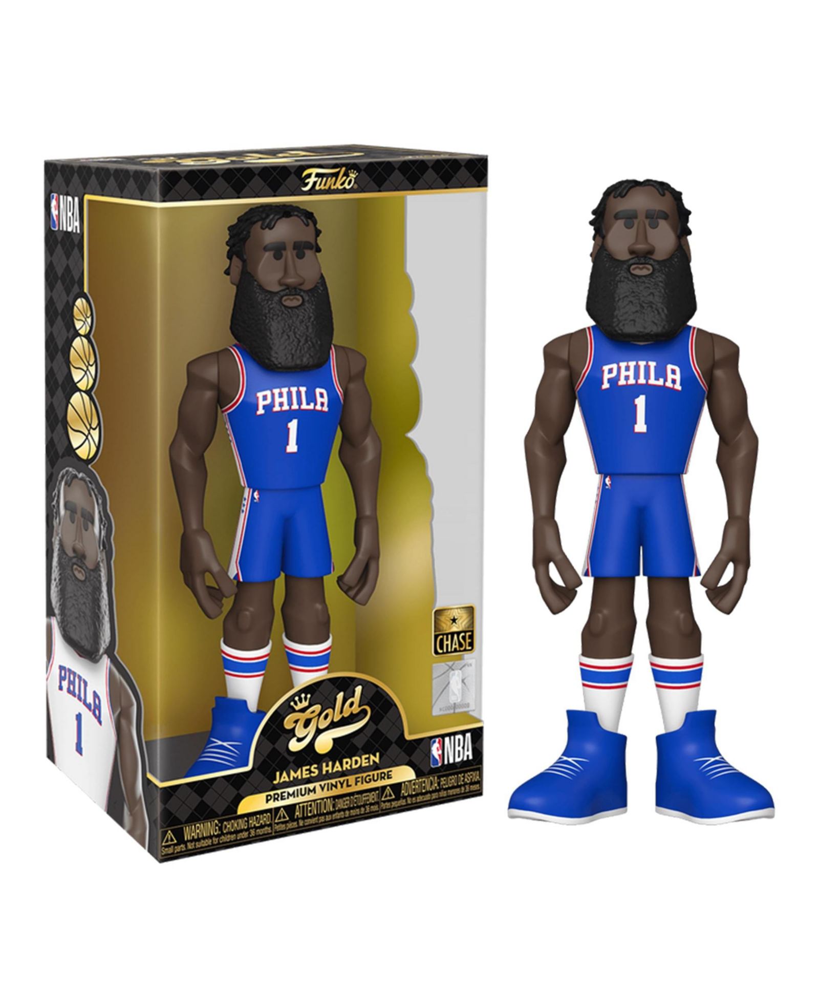 Funko Gold Джеймс Харден Филадельфия 76ers Chase 12" виниловая фигурка, возраст 3+