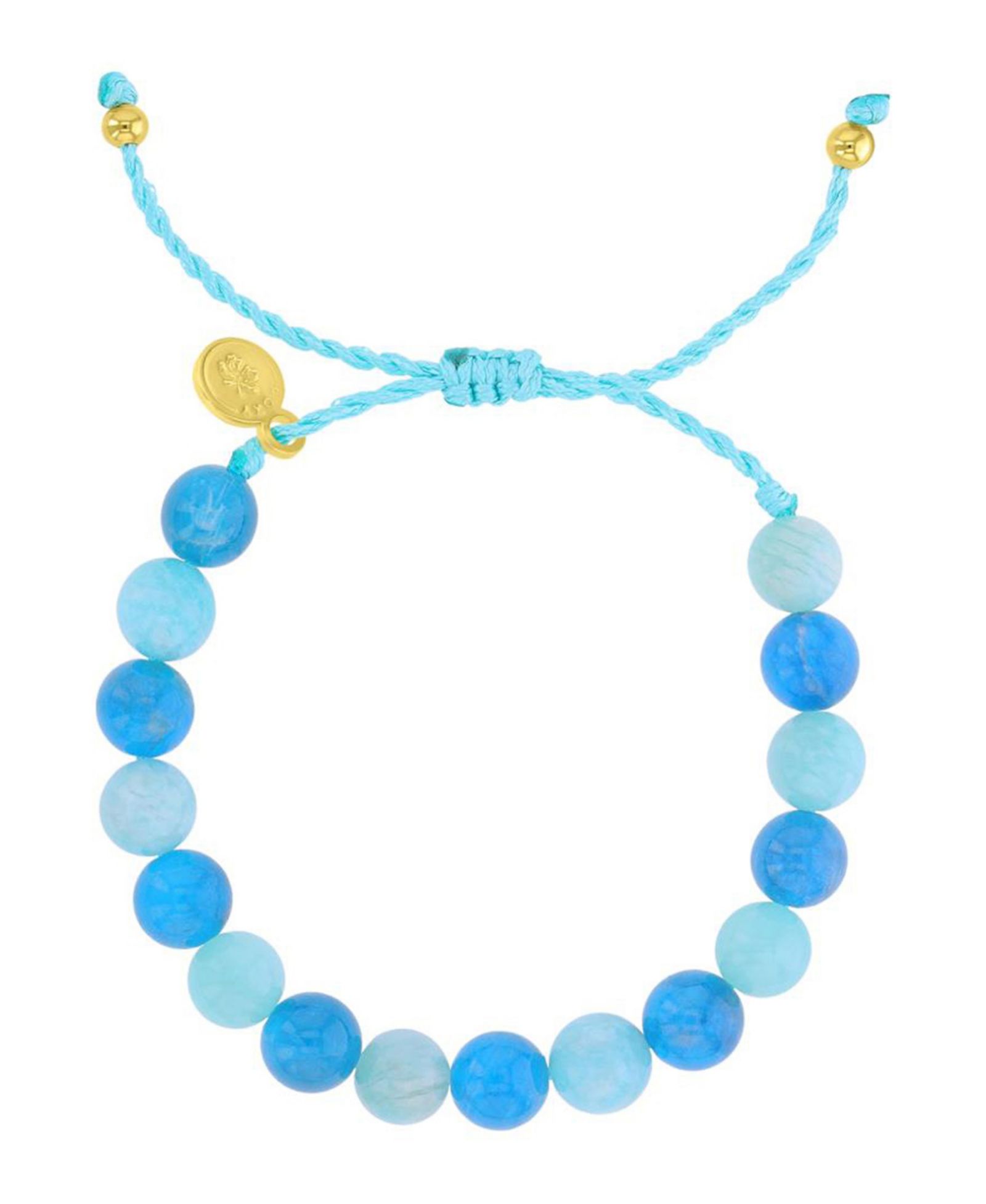 Браслет ROXY с бусинами Amazonite, желтая латунь, регулируемый