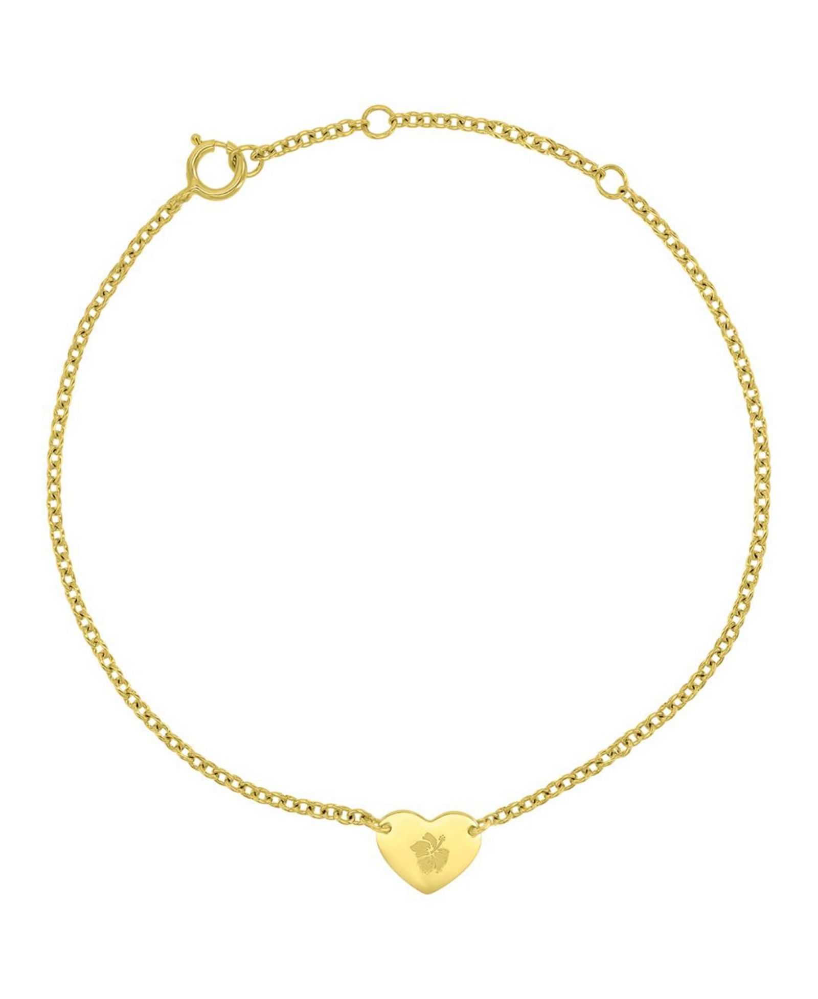 ROXY Waterproof Yellow Hibiscus Heart Bracelet