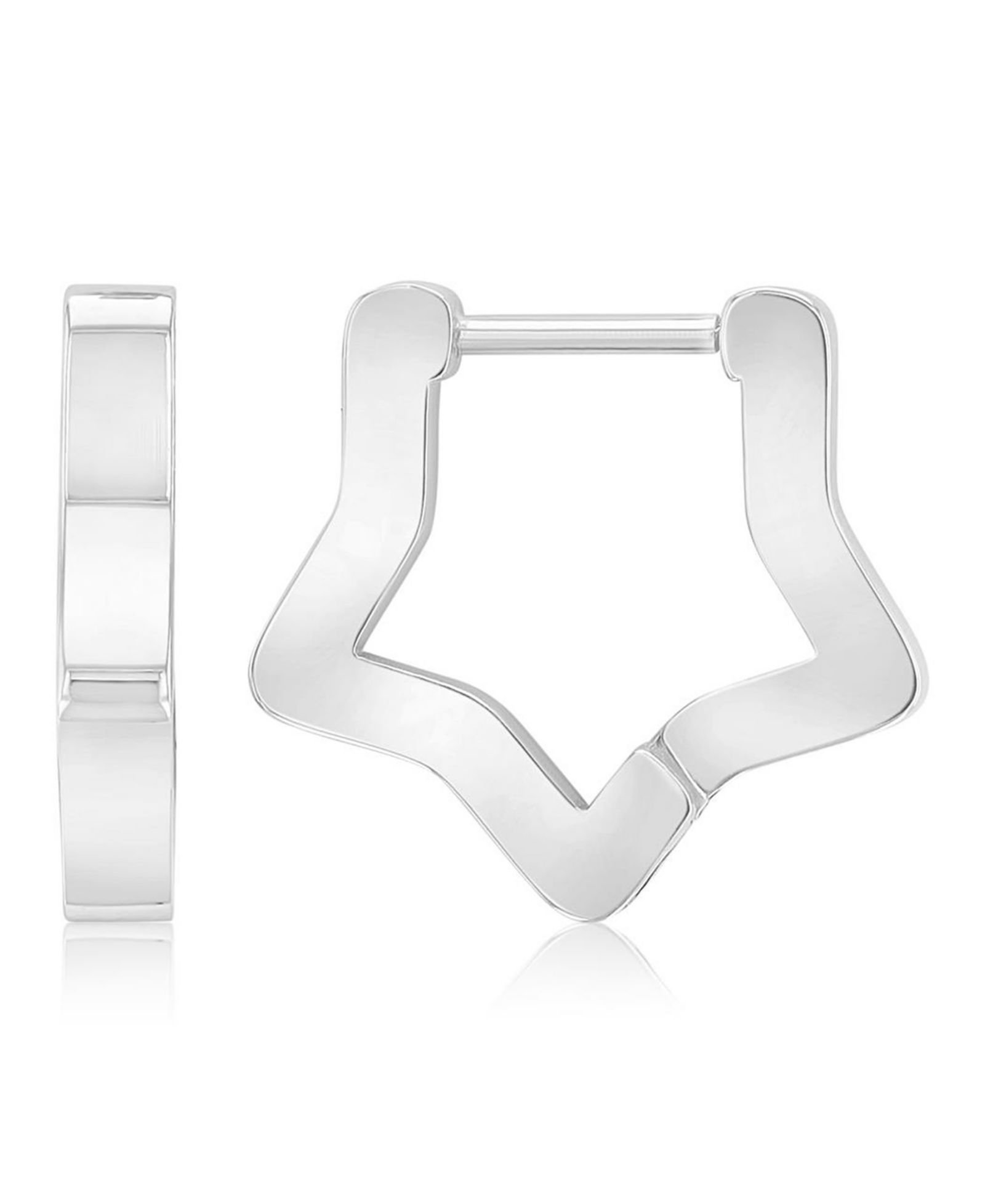 ROXY Waterproof Platinum 16mm Star Huggie Earrings