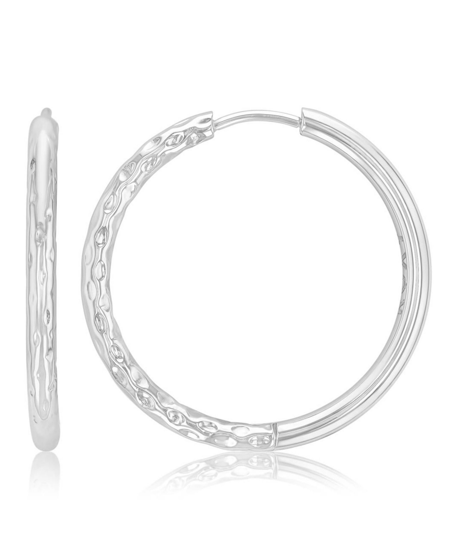Серьги-кольца ROXY Platinum 30mm Half Textured Waterproof