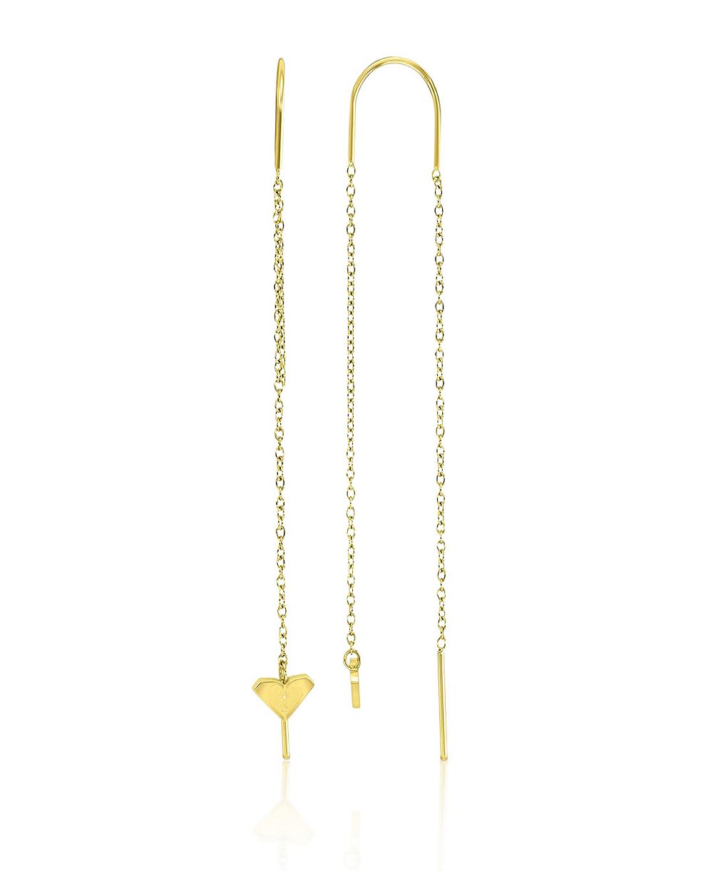 Серьги-проколы ROXY Waterproof Yellow 65mm Triangular Heart Pineapple