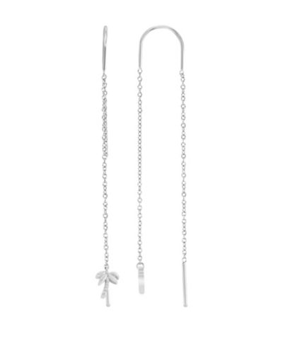 ROXY Waterproof Platinum 65mm Palm Tree U Shape Threader Earrings