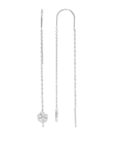ROXY Waterproof Platinum 65mm Hibiscus U Shape Threader Earrings