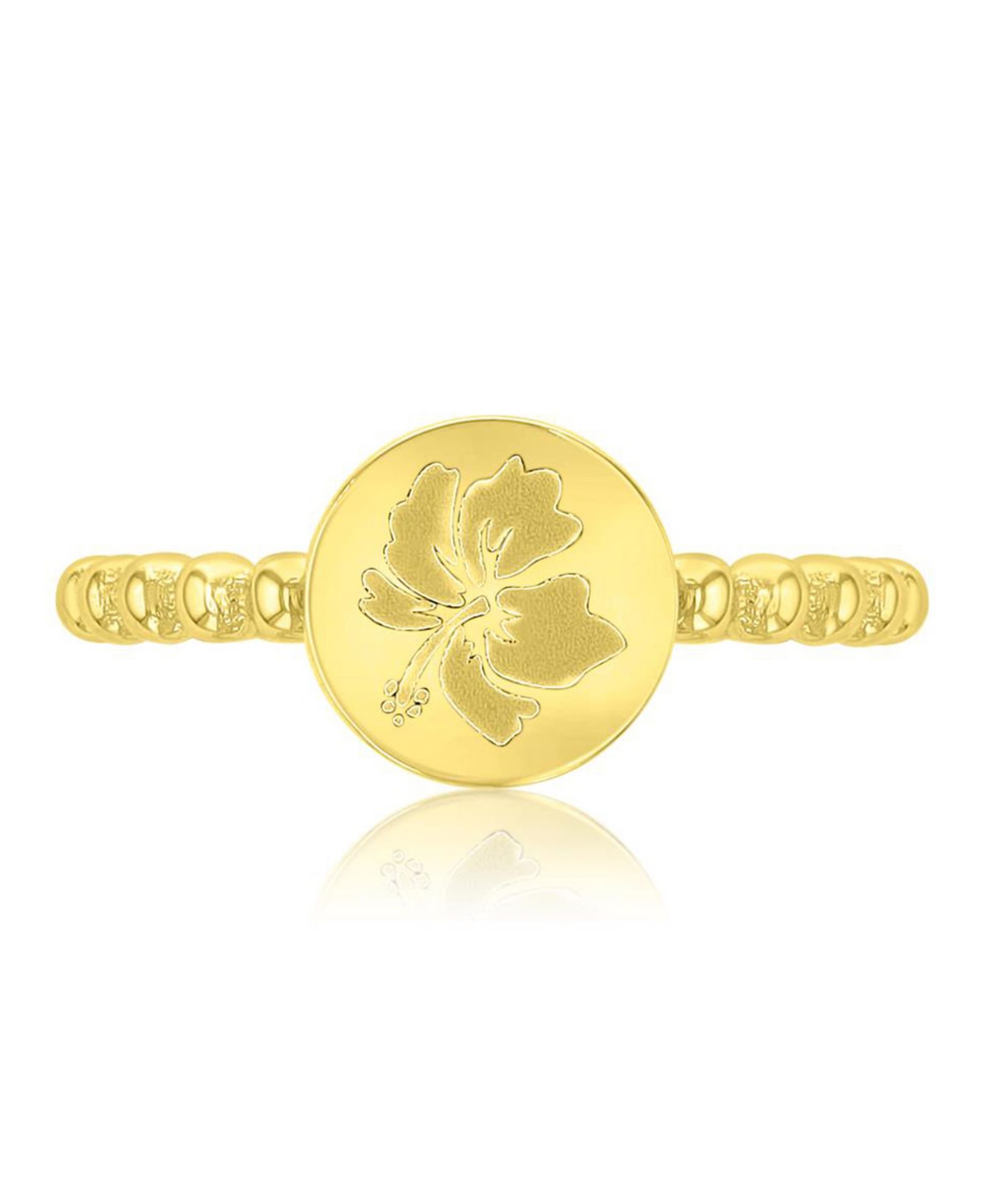 ROXY Waterproof Yellow Hibiscus Beads Ring